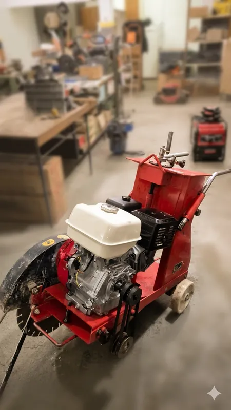 Cortadora de hormigón a explosión después de la reparación