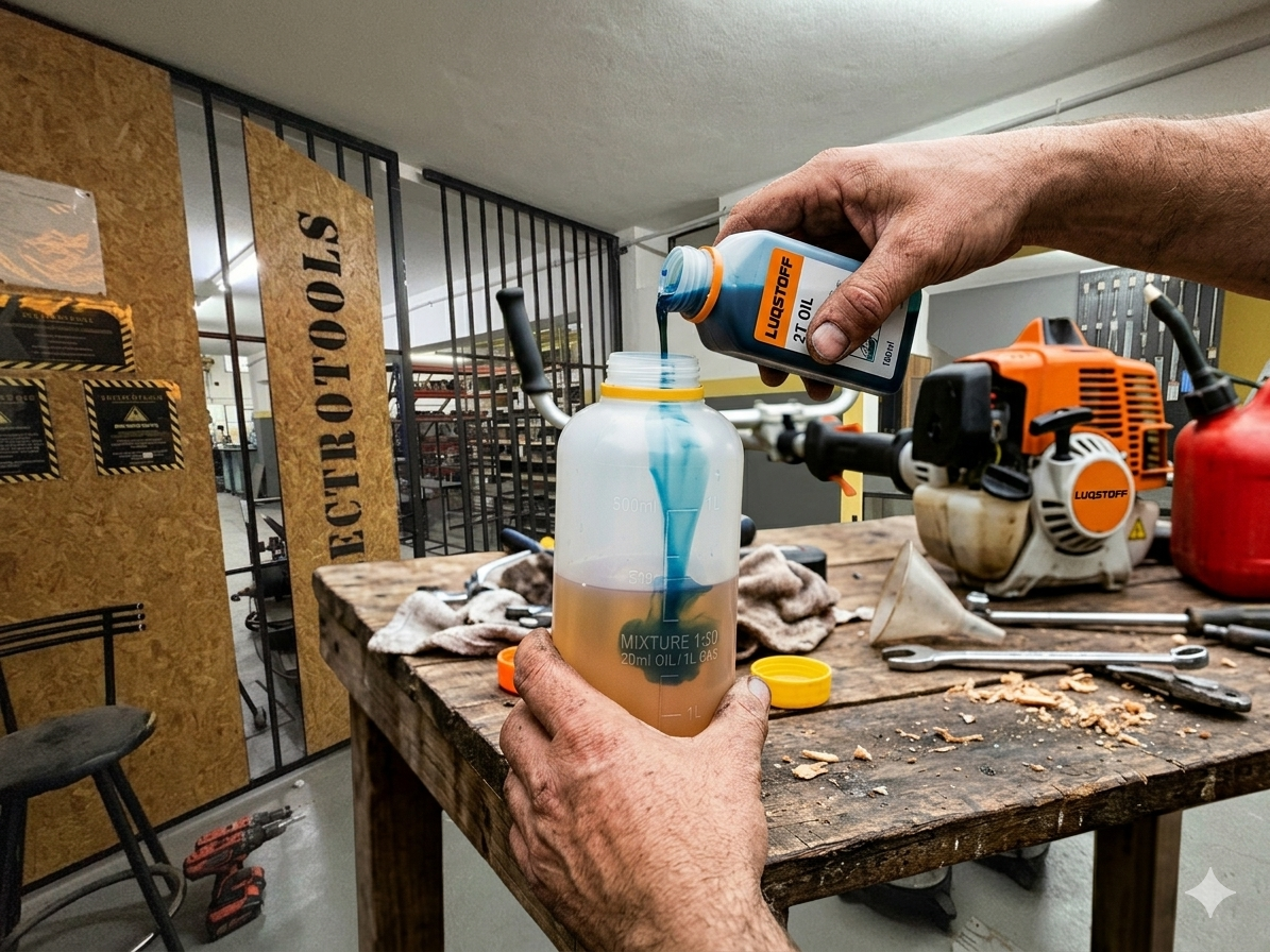 Mezcla de nafta para desmalezadora: proporción correcta y errores comunes